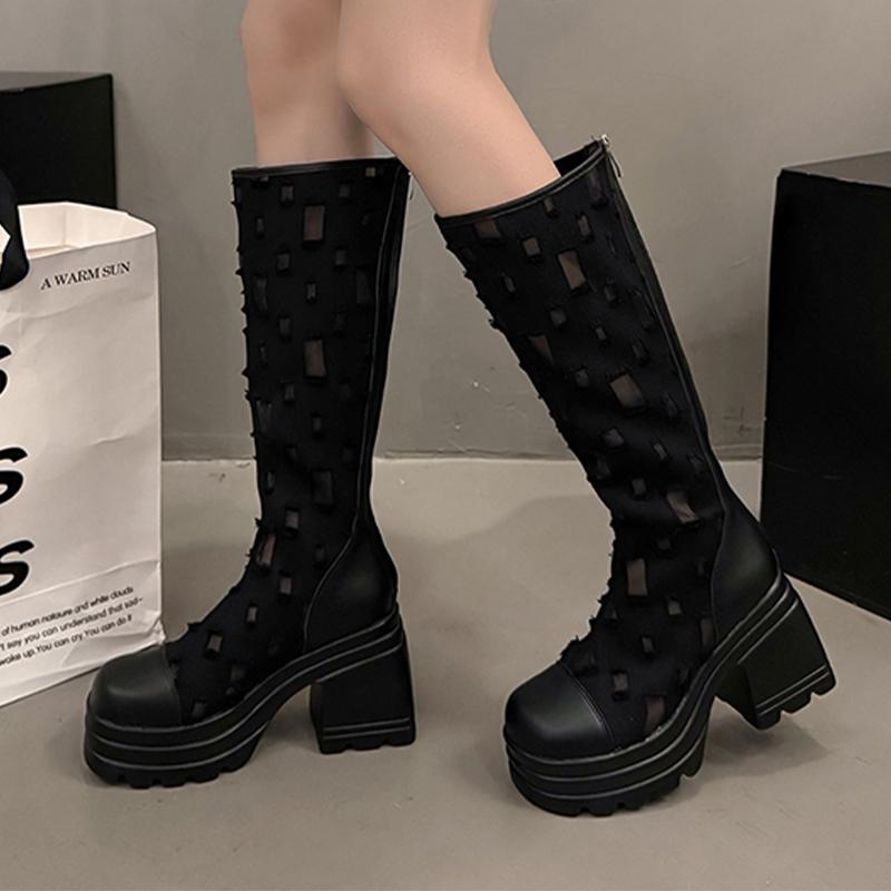 High Heels Women High Boots Chunky Platform Designer Shoes Winter Pumps 2025 Dress New Cozy Chelsea Boots Ladies Zapatos