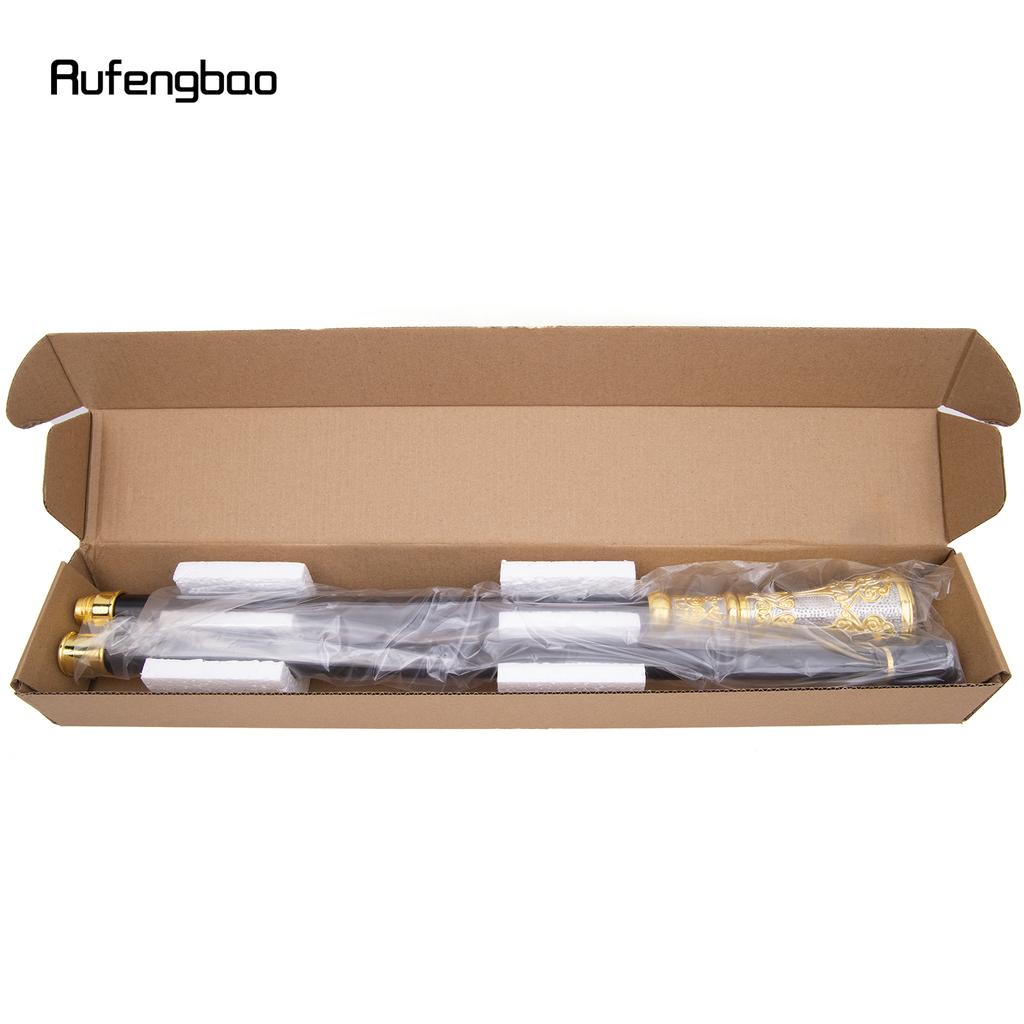 Guld Silver Lyx Blomma Runt Handtag Mode Promenadkäpp för Fest Dekorativ Promenadkäpp Elegant Knopp Kräkla Knopp 93cm