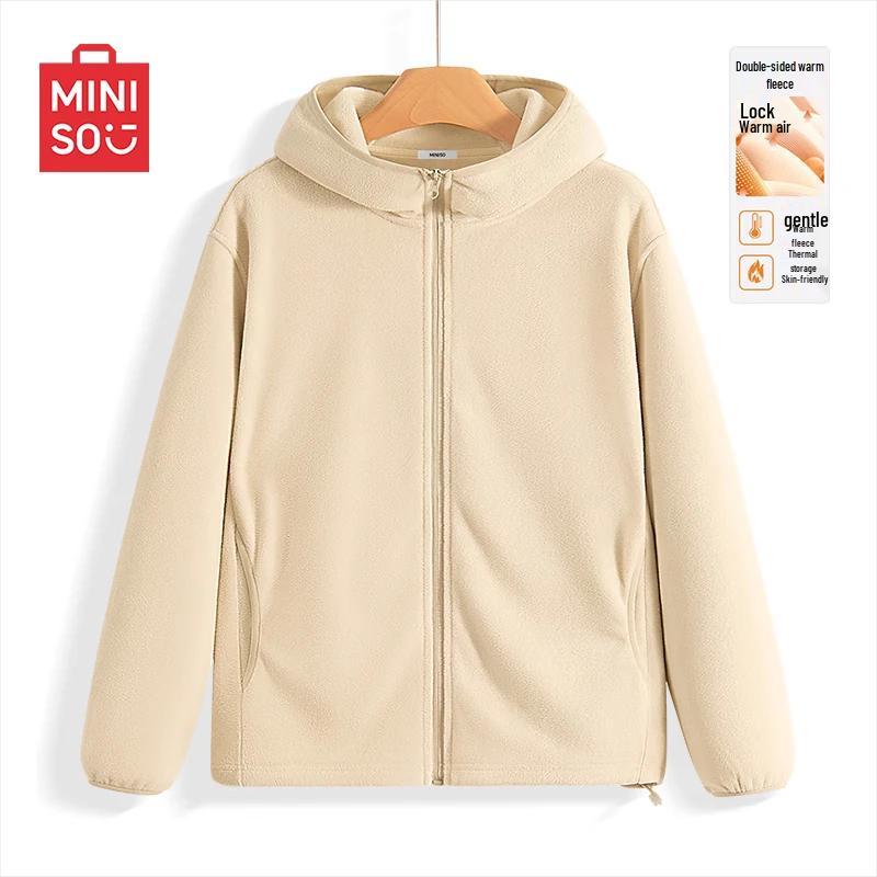 

MINISO Men s Winter Fleece Hooded Jacket 2XL
