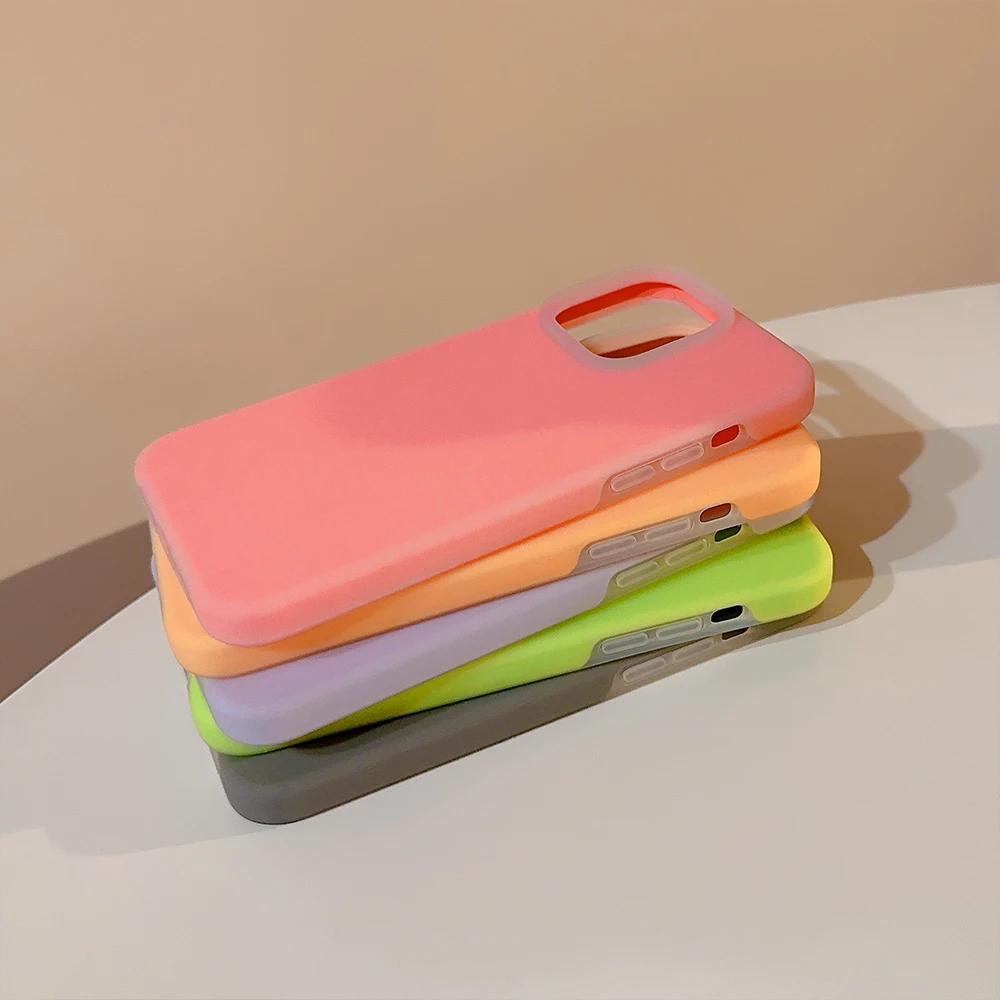Silicone Fruit Juice Candy Color Phone Case for IPhone 15 14 13 12 Promax Liquid Jelly Trendy Full Cover 15promax Cute Simple