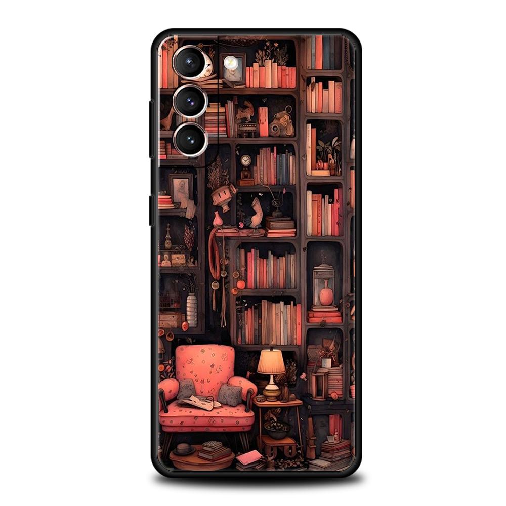 

Read Books illustration Phone Case for Samsung Galaxy S24 S23 S22 S20 S21 FE Ultra S10 S10E S9 S8 Plus 5G Silicone Cover Capas Samsung S23Plus