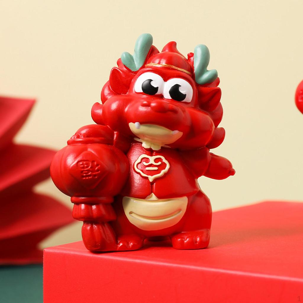 Chinese Year Decor Mini Dragon Statue Miniature Figurine Small Sculpture for Bedroom