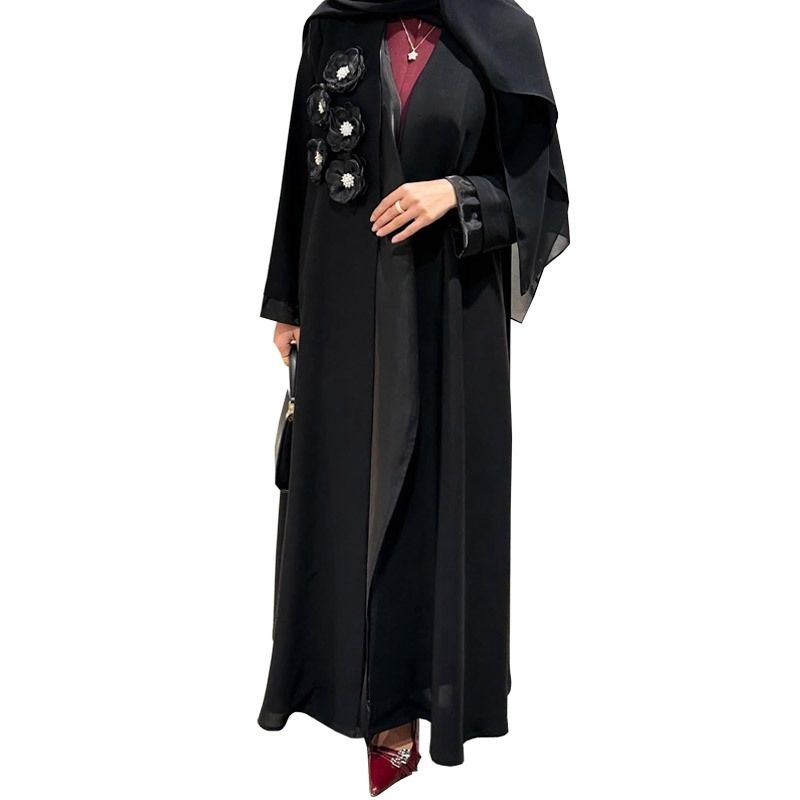 New Middle East Robe Patchwork Applique Dubai Elegant Cardigan Dress Decal Cardigan Robe