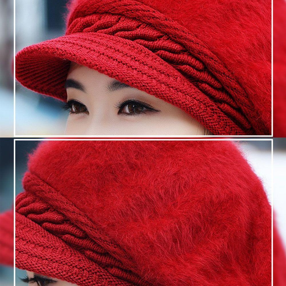 Thicken Warm Winter Beret Hat Plush Skullcap Soft Beanie Hat  Women