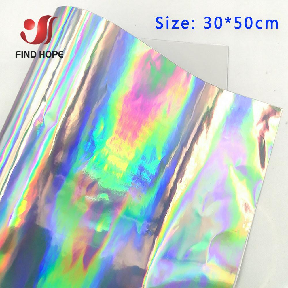 Holographi Rainbow Silver Craft Permanent Vinyl Adhesive Waterproof Scrapbook Letter Vinyl Cup/Wall/Glass Decor Sticker Roll DIY