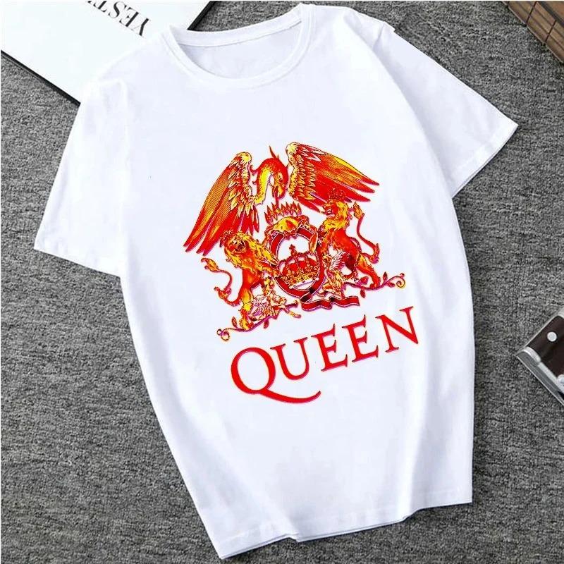 Freddie The Queen Tričko Bílé Módní Dámská Trička Harajuku Kawaii Oblečení Krátký Rukáv Letní Tričko Ležérní Dámský Top O-výstřih