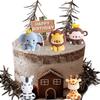 Jungle Safari Animal Cake Toppers with Elephant Giraffe Lion Monkey for Jungle Themed Party Baby Showers Kids Birthday Party