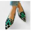 Seasonal new low-heeled pointed cow pattern fringed casual shoes