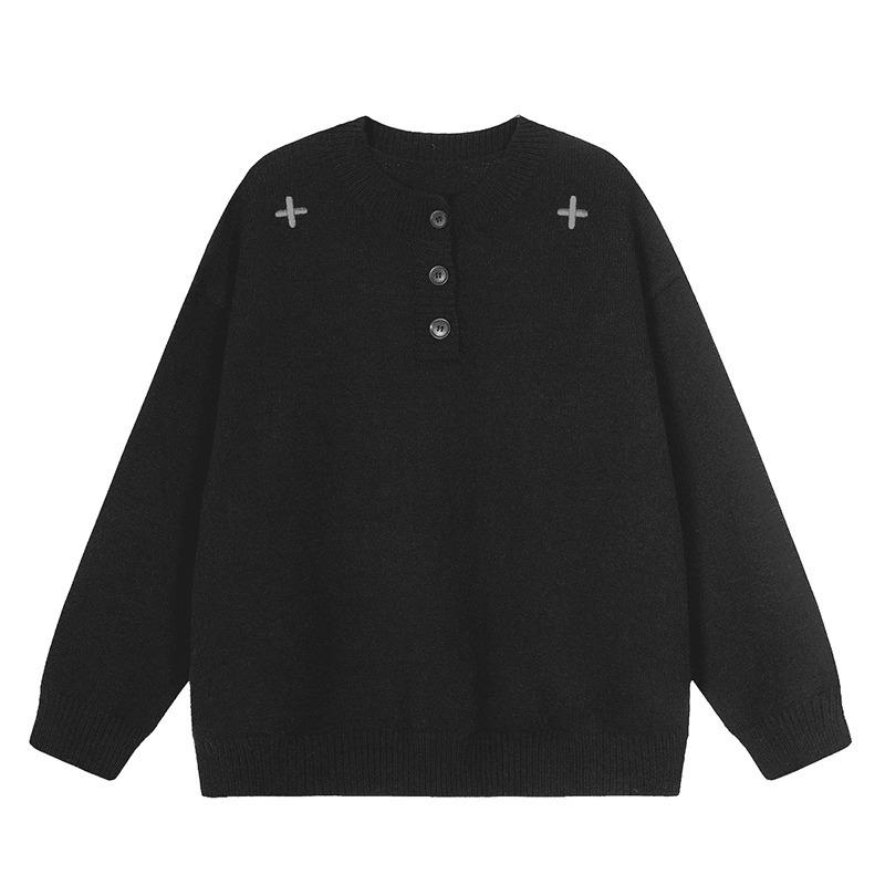 Men s Trendy Casual Knit Sweater - Plain Color, Round Neck, Long Sleeve, Autumn/Winter Fashion XL
