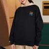 Li Ning Sports Fashion Collection Logo Embroidery Fleece Lined Loose Fit Crew Neck Pullover Sweatshirt Women's Black AWDRF42-2
