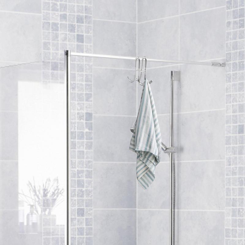 Haken für Duschtür, doppelseitig, stabiler Türhänger aus Metall, strapazierfähig, Handtuchhalter über der Tür, ohne Schlag