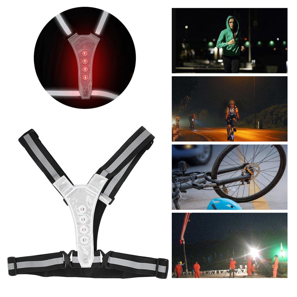 Elastická LED Nastavitelná viditelnost Reflexní vesta Vybavení Pruhy pro venkovní noční sport Bezpečnostčerná bílá