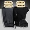 Men's Slim Fit Fleece Lined Winter Sports Sweatpants with Cuffs - Thickened Lambswool for Warmth