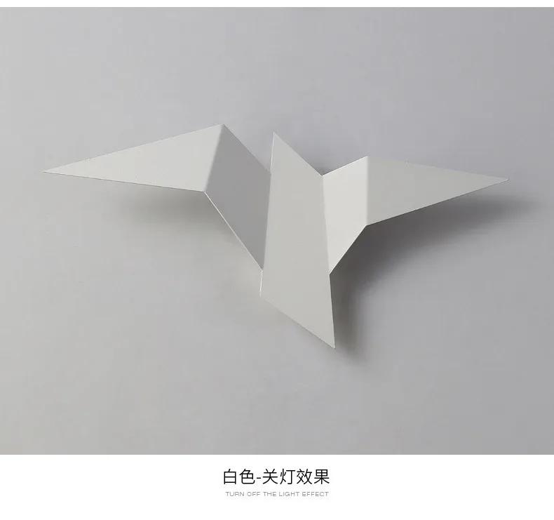 

Лампа-оригами в виде птицы, настенные светильники для спальни, современное внутреннее освещение для дома, лестницы, прикроватные светильники для спальни, настенные светильники Warm White белый
