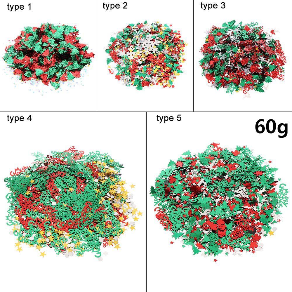 60g Mixed Color Xmas Home Confetti Tinfoil Sequins Christmas Decoration Party Supply