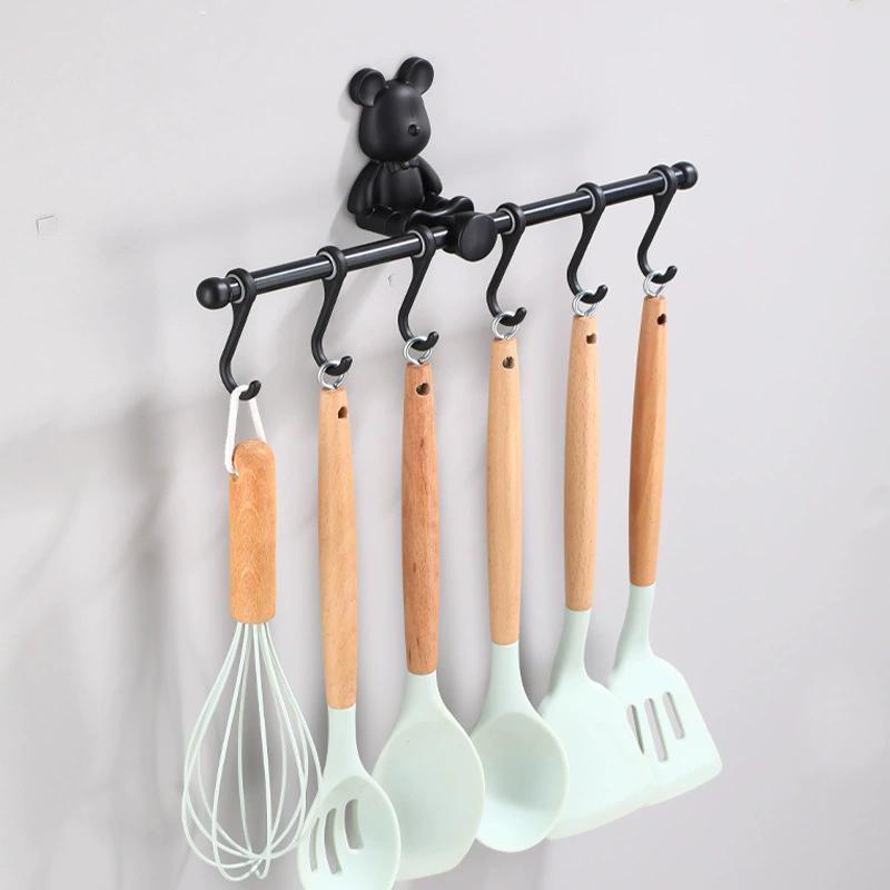 Tuqiu Kitchen Row Hooks Robe Hook Clothes Hook Antique Bronze Towel Hanger Aluminum Bathroom Hardware Bathroom Accessories