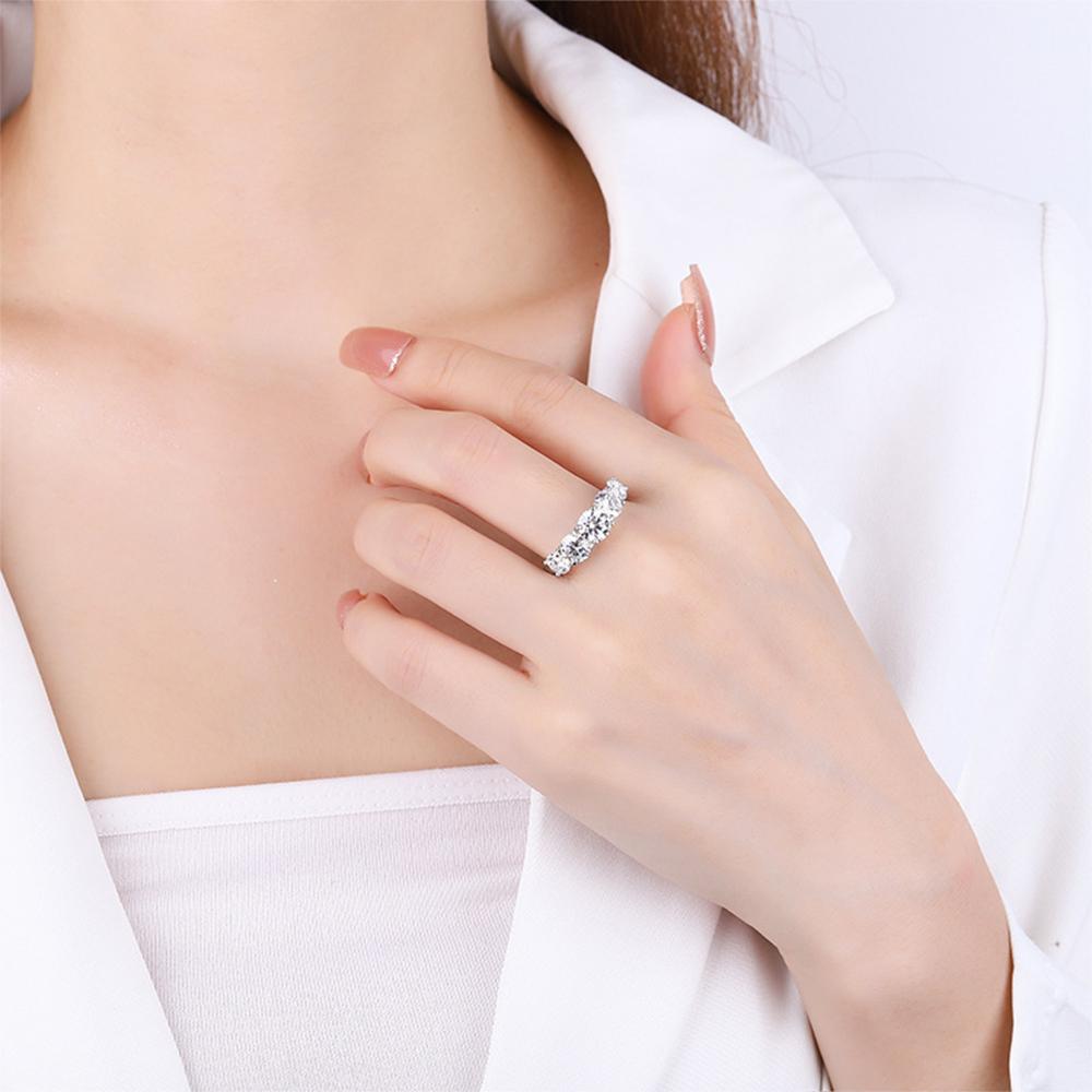 Classic 3.6-7ct Moissanite 925 Sterling Silver Ring, Elegant Romantic Ring, Birthday Anniversary Gift Jewelry