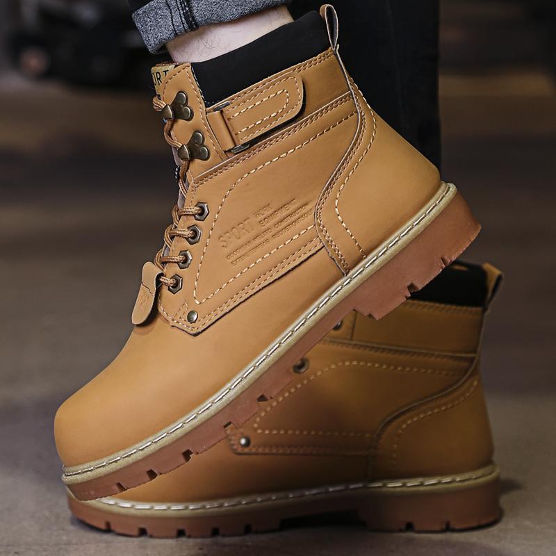 New Large-sized Men's Riding Boots, Thick-soled Lace-up Casual Fashionable Men's Casual Sports Shoes Outdoor Men's Chelsea Boots