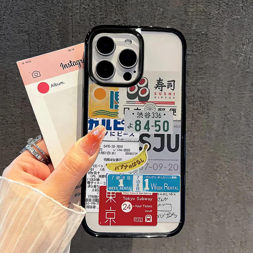 Japanese Collage Clear Silicone Case For Iphone 12 14 Plus 11 16 13 17 15 Pro Max Anti-Yellowing Slim Protective Cover