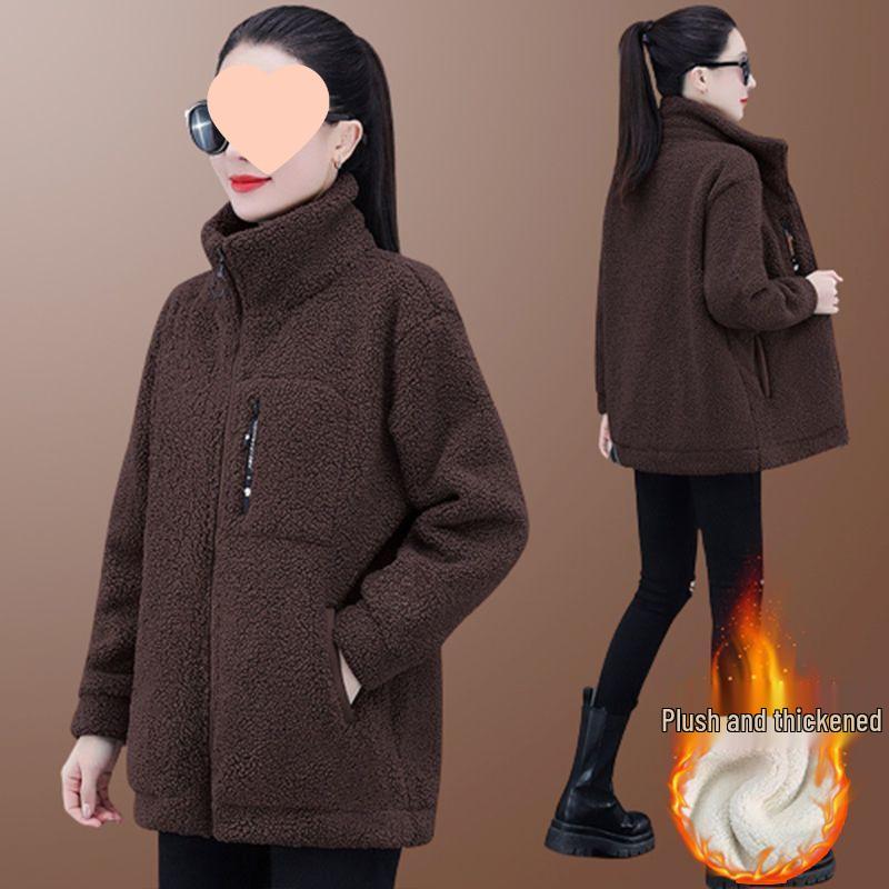 Women's Lambswool Fleece Jacket, Winter 2025 New Style - Thick, Stylish, Versatile, Plus Size, Loose Fit