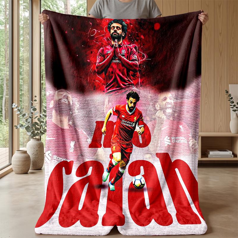 Coperta a tema Mohamed Salah Morbida coperta in flanella Coperta morbida in peluche Coperta accogliente per divano e letto per la decorazione della casa