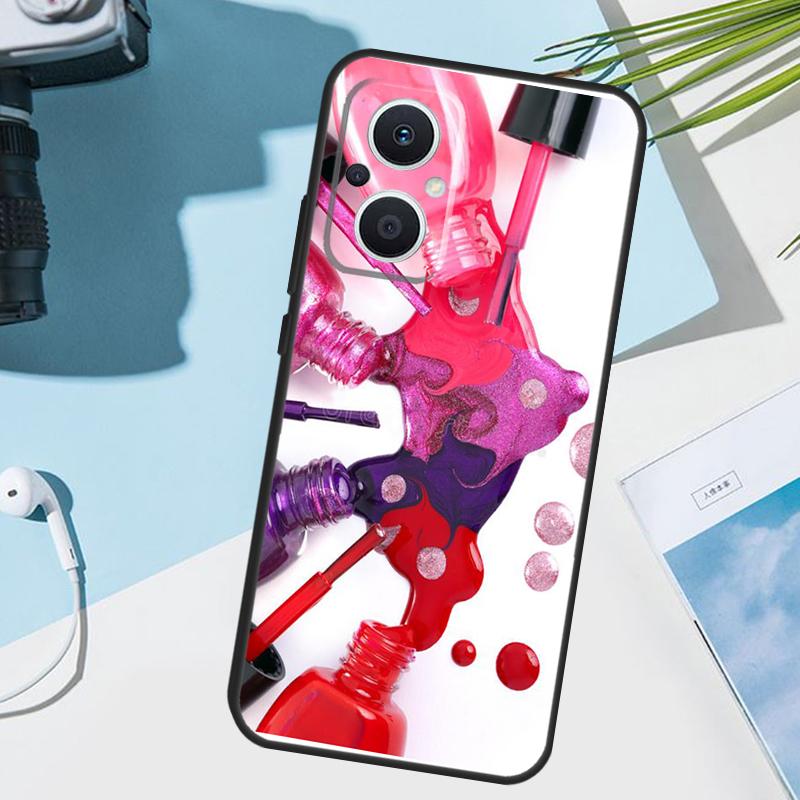 Cosmetics Nail Polish Cover For OPPO Reno 14 Pro 10 11 12 13 14F 13F 12F 11F 7 8 Lite OPPO Find X9 X6 X5 X8 Pro Case
