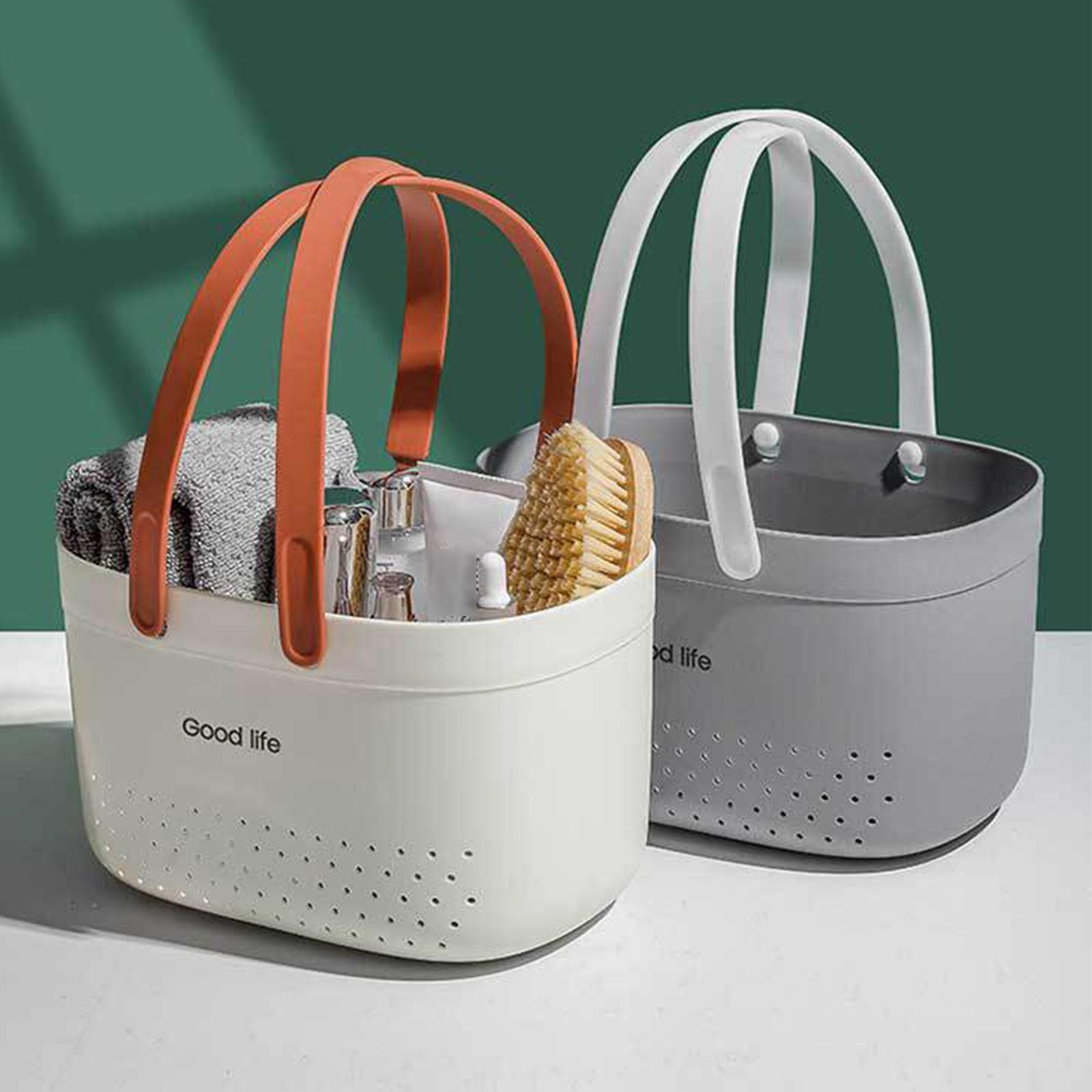 SOUJOY Confezione Da 2 Cestini In Plastica Per Doccia Con Manici - Organizer Portatile 24x16x15 Cm, Per Bagno E Cucina