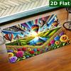 One Rectangular Doormat Featuring Balloons Above Flower Fields, a Non-Slip And Easy-To-Clean Entrance Rug, Ideal for Various Spaces Like The Kitchen,