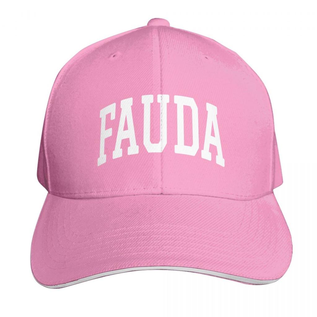 Fauda White Text College Style Baseball Cap Winter Hats for Unisex Sunscreen Wild Ball Hat Funny Hat Womens Unisexs