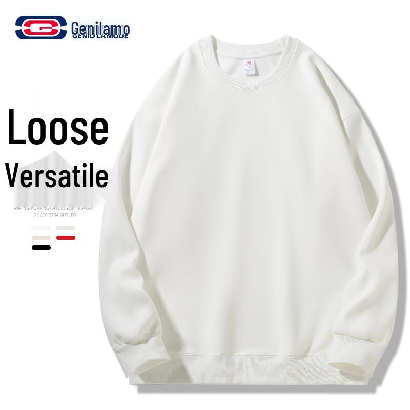 GENIOLAMODE Men s Solid Crewneck Sweatshirt M