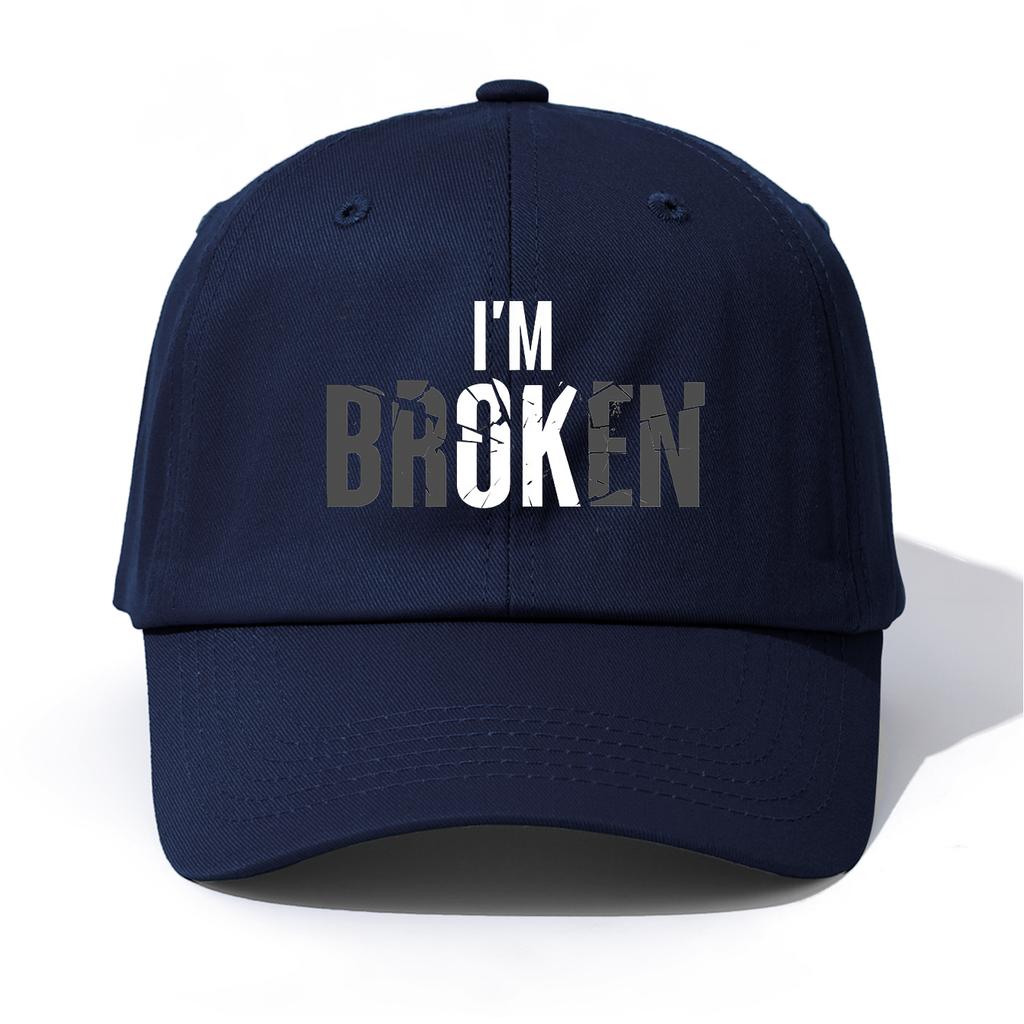 1pc IM OK Print Baseball Cap for AdultsMinimalist Retro Style Casual Soft Adjustable Dad HatPerfect As Gift
