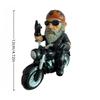 1pc Motorcycle Riding Garden Gnome Statue with Flame Helmet & Peace Sign - Resin Outdoor/Indoor Lawn Ornament, Humorous for home, Tabletop