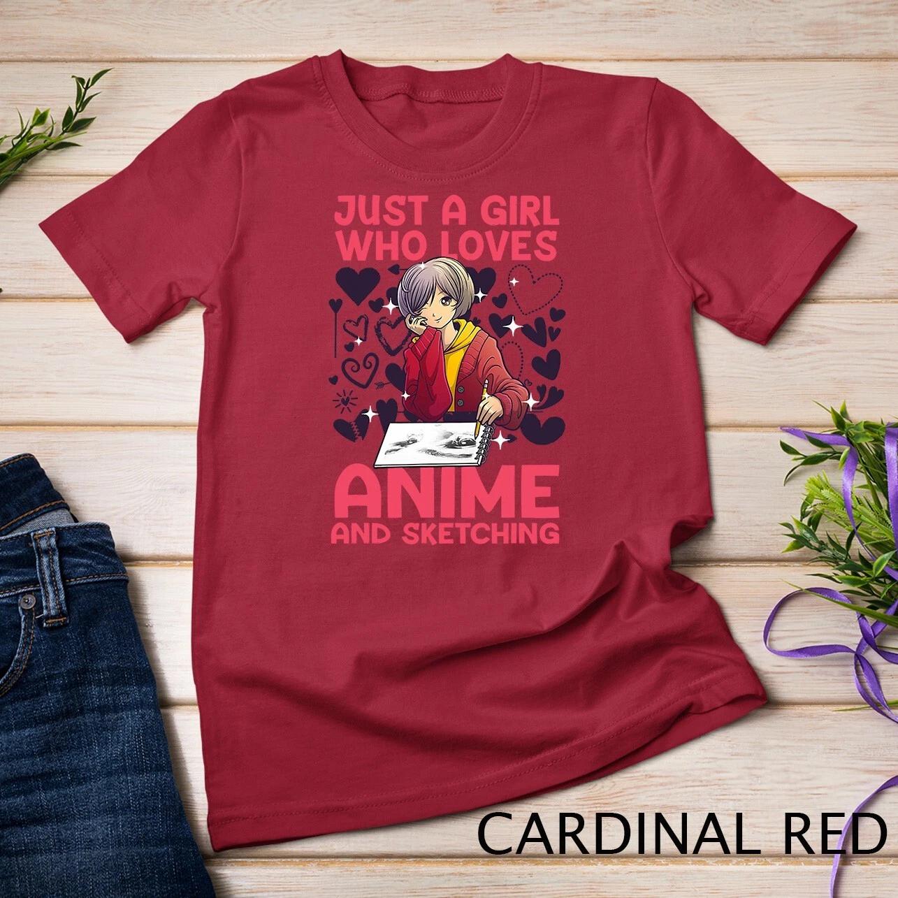 Anime Art For Women Teen Girl Anime Merch Sketch Anime Lover Unisex T-shirt 2XL
