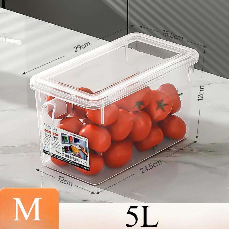 Kühlschrank Organizer Transparente Lebensmittelbox mit Griff Deckel Lebensmittelgeeignet Kühlschrank Organizer Aufbewahrungsbehälter für Obst Gemüse Salate