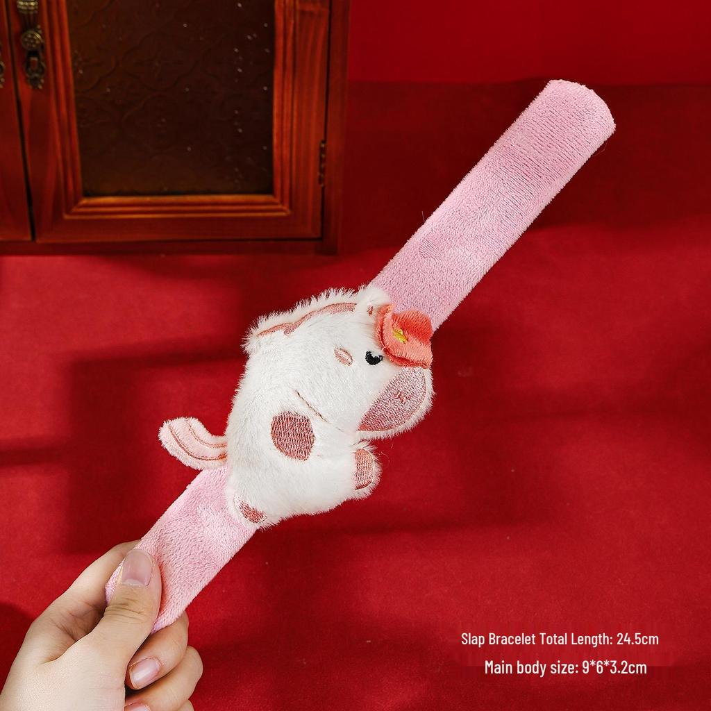 Christmas Cartoon Plush Snap Bracelet Doll - Stuffed Toy Wristband for Children's Christmas Eve Gift