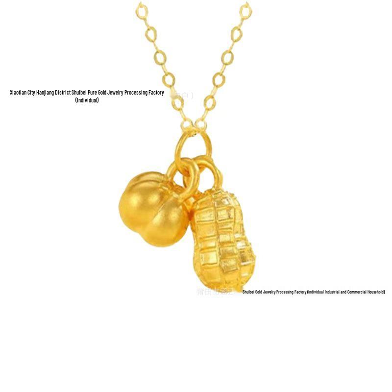 Golden Heart 999 Gold Pendant Necklace - Perfect Qixi Valentine's Day Gift for Her