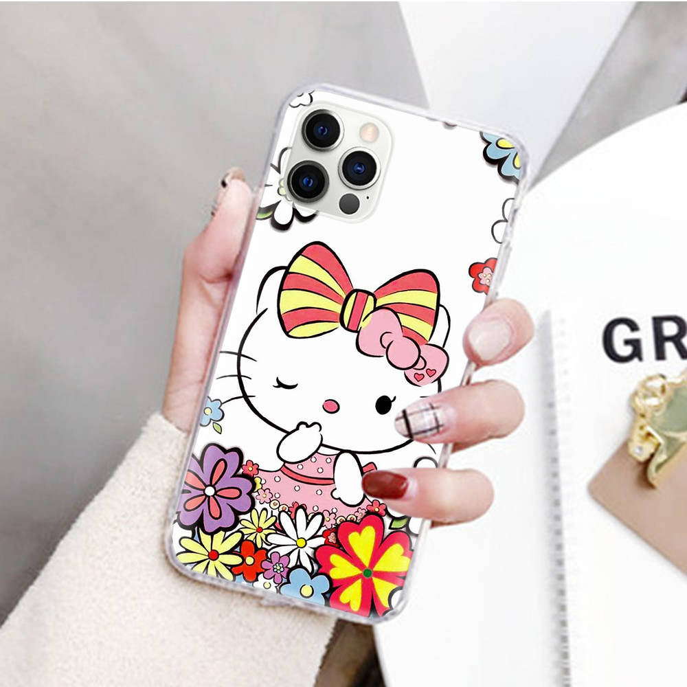 JZ21 Lovely Cartoon Hello Kitty dėklas, skirtas Samsung A04 A14 A23 M33 M53 Realme 10 9 C35 C55 VIVO Y02 X80 Infinix Hot 30 Note 11 Tecno Spark 8P Pro