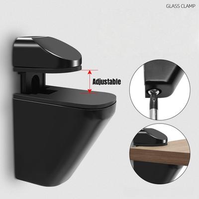 2pcs Zinc Alloy Adjustable Wood/Glass Shelves Brackets Metal Wall Mount Floating Clamp Holder for 1-22mm Thickness Shelf Support