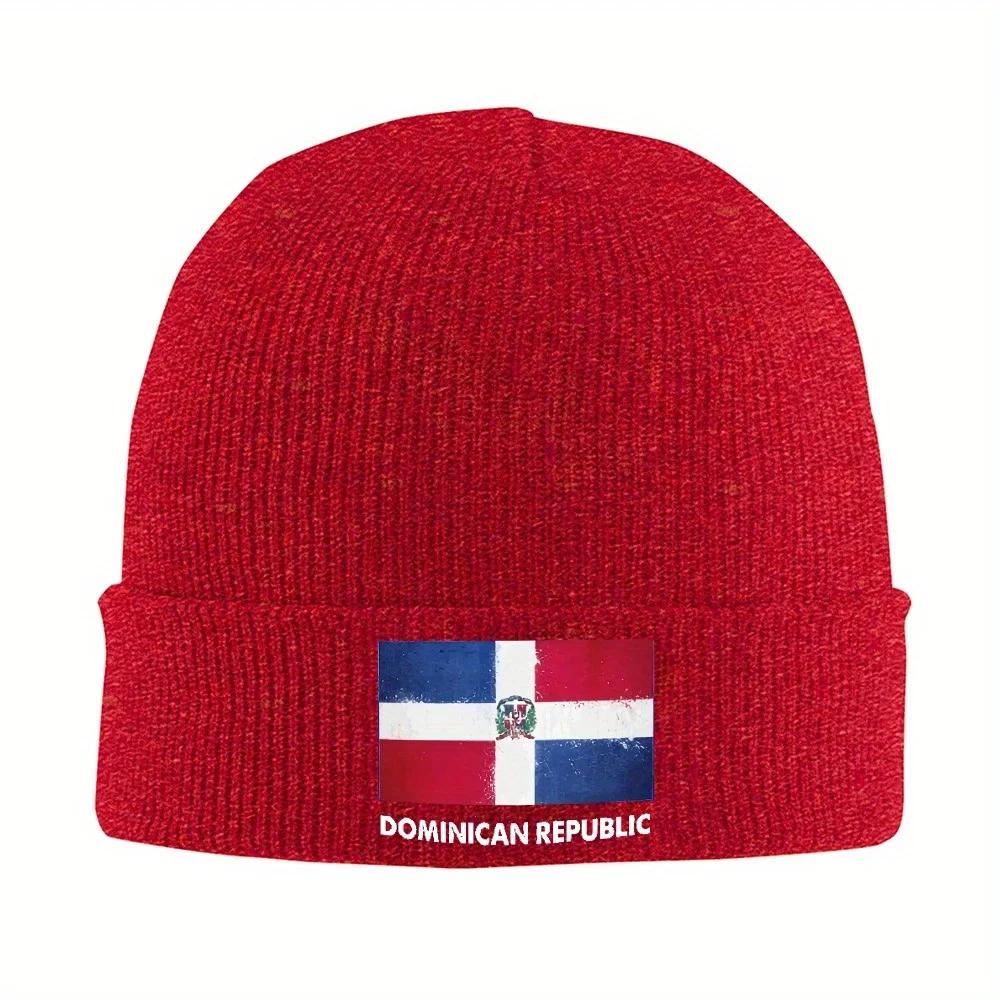 

pc Dominican Republic Flag Bonnet Hats Knit Hat Unisex Women Vintage Warm Soft Beanie Hats Autumn Winter Kpop Custom Cap