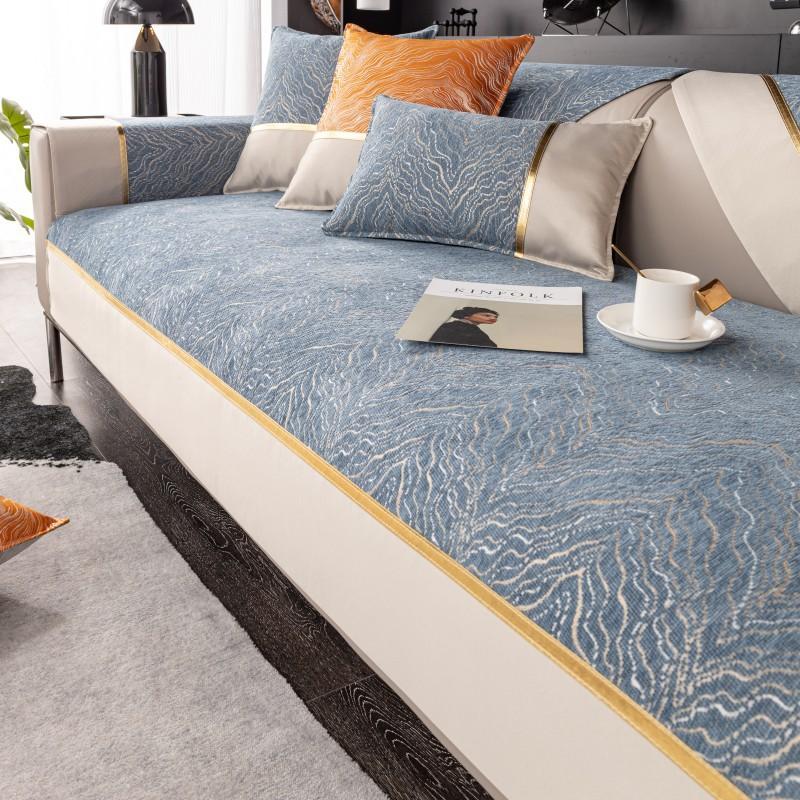 Chenille Wave Pattern Sofa Cushion Non-Slip Four Seasons Universal Modern Simple Cushion Armrest Backrest Towel Cover Cloth Cover Cover
