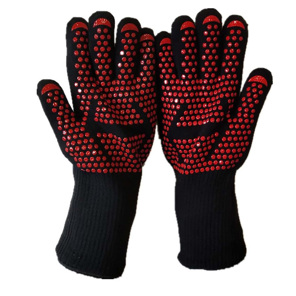 Silicone High Temperature Resistant Barbecue Gloves Microwave Oven High Temperature Industrial Labor Gloves 500-800 Degrees BBQ
