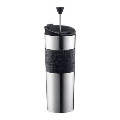 Bodum Isolierter Reise-French-Press-Kaffee- und Teebecher aus Edelstahl, 0,45 Liter, 15 Unzen, Schwarz von Bodum [Artikel]