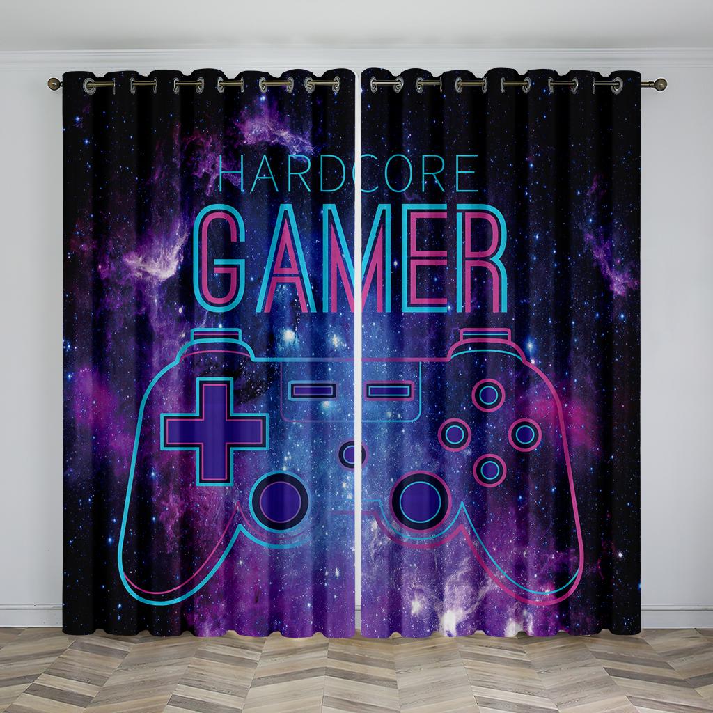 Dreamy Game Gamepad Controller Switch Window Curtains Blinds For Living Room Kid's Bedroom Bathroom Kicthen Door Home Decor2Pcs
