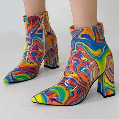 Sexy Ankle Boots for Women Autumn Winter 2024 Flower Short Boot Low Heels Footwear Party Shoes Ladies Waterproof Large Size 45