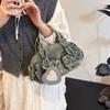 Retro Old Denim Bag Women's New Trend Versatile Portable Bowling Bag Casual Shoulder Messenger Bag Women