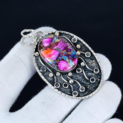 Přívěsek Kingman Spiny Turquoise, ručně vyráběné šperky ze stříbra 925, tyrkysový stříbrný přívěsek, párty šperky pro ženy, dárek z vaty
