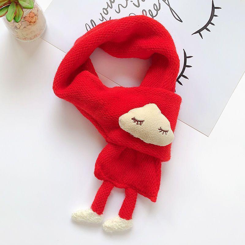 Children's Autumn Winter Cartoon Scarf - Windproof, Super Cute, Fashionable Korean Style Neck Warmer for Boys and Girls