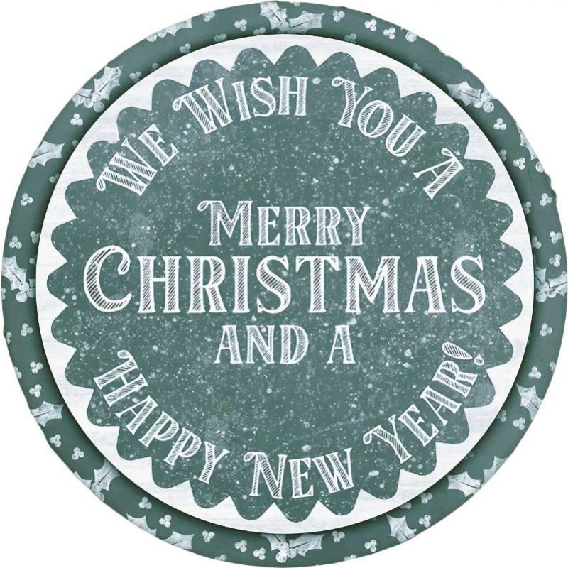 Hexenbesen Halloween Schild, Runde Aluminium Wandplakette 20x20cm