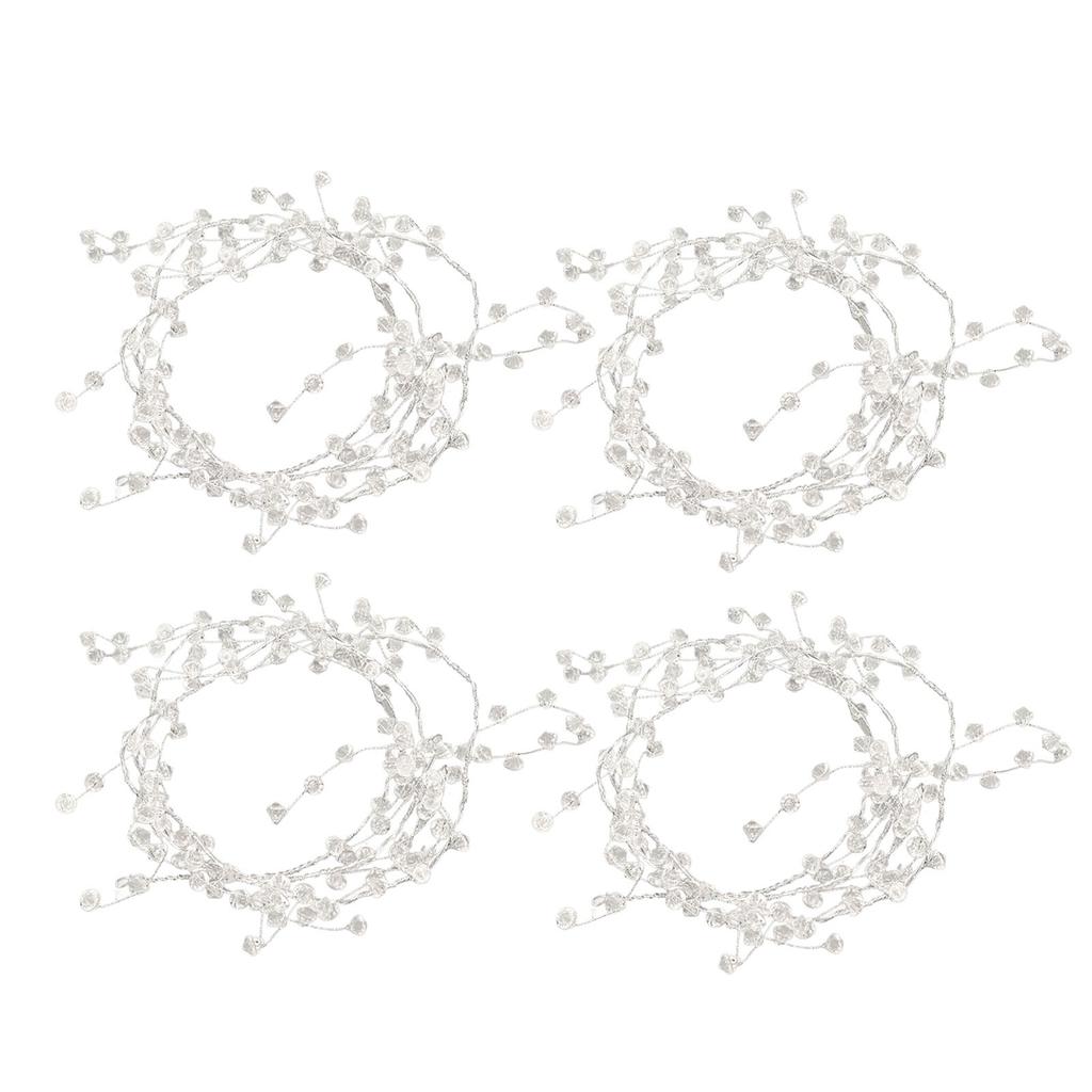 4 st Kristallpärlgirlang 49,2 tum Längd Transparent Romantisk Elegant Kristallgirlang för Fest