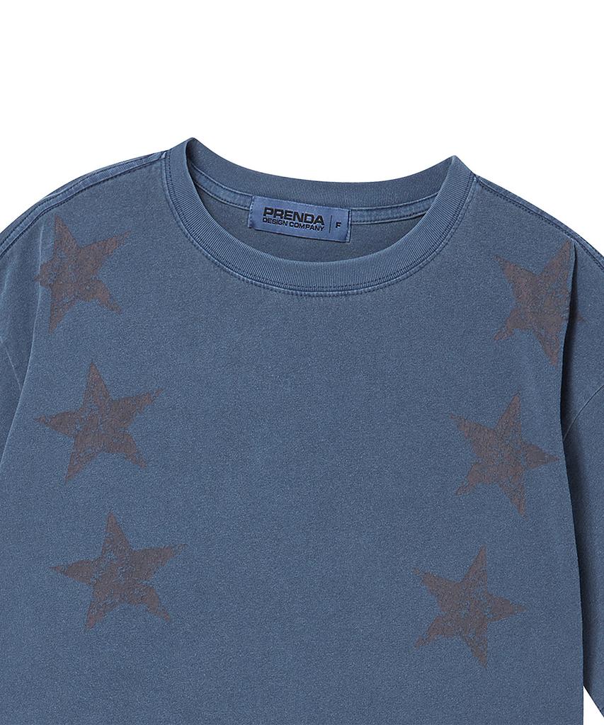 PRENDA Three Star Pigment Short Sleeve Navy